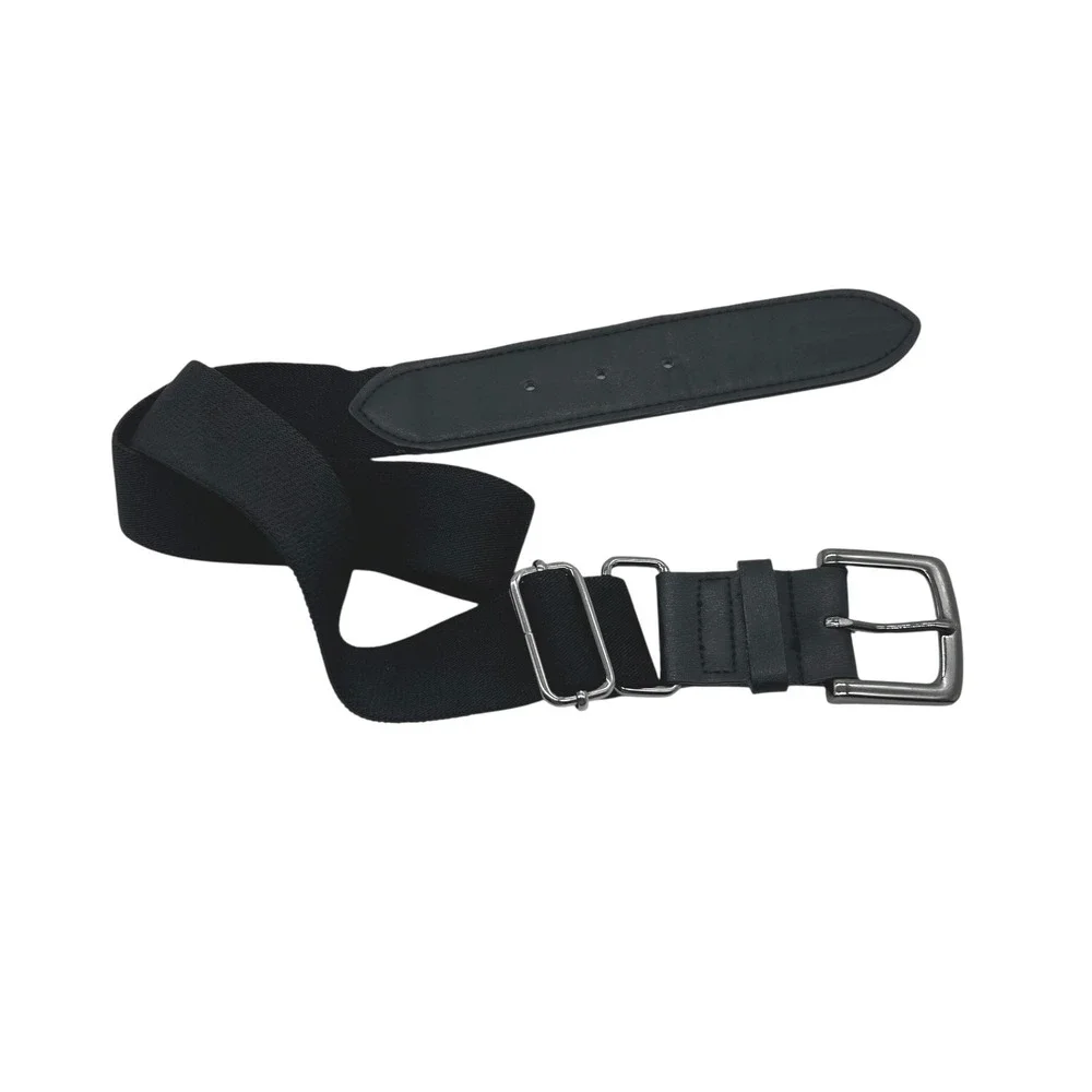 Nike Baseball‎ Belt Boys OS Adjustable Black Silver Buckle Fits Waist 20
